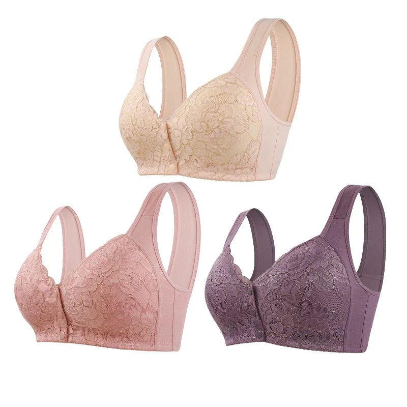 Women Floral Front Closure Bra